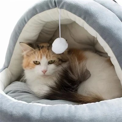 Plush Cat Cave Bed