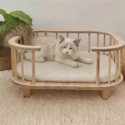 Wooden Cat House With Cushion